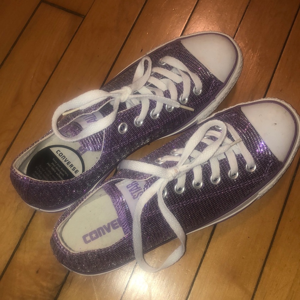Brand new purple sparkly converse